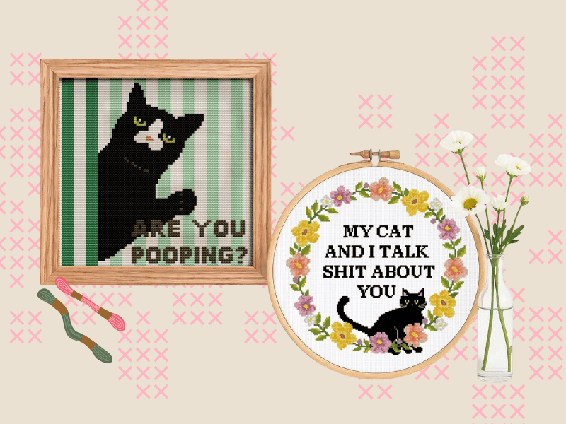 Cat Cross Stitch Patterns Any Cat Lady Would Love to Receive as a Gift
