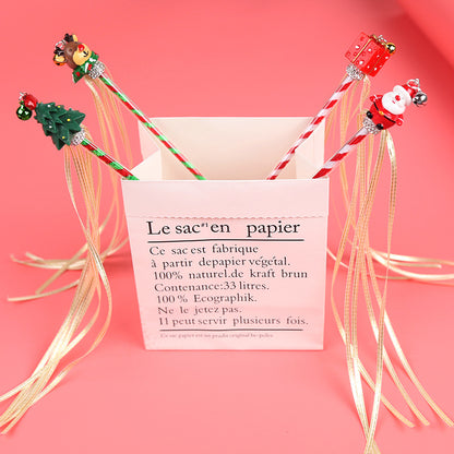 Christmas Cat Teaser Wand with Bells and Ribbons