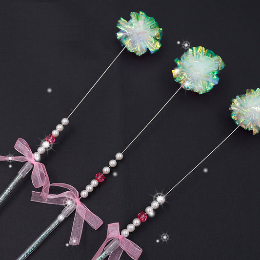 Cat Toy Wand with Bell and Bow Design
